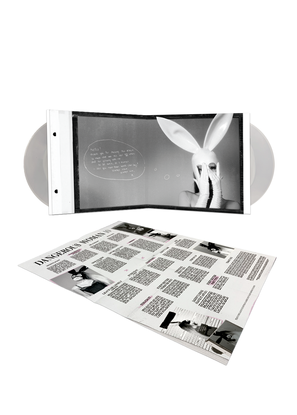 dangerous woman tenth anniversary edition: white and clear 2lp vinyl