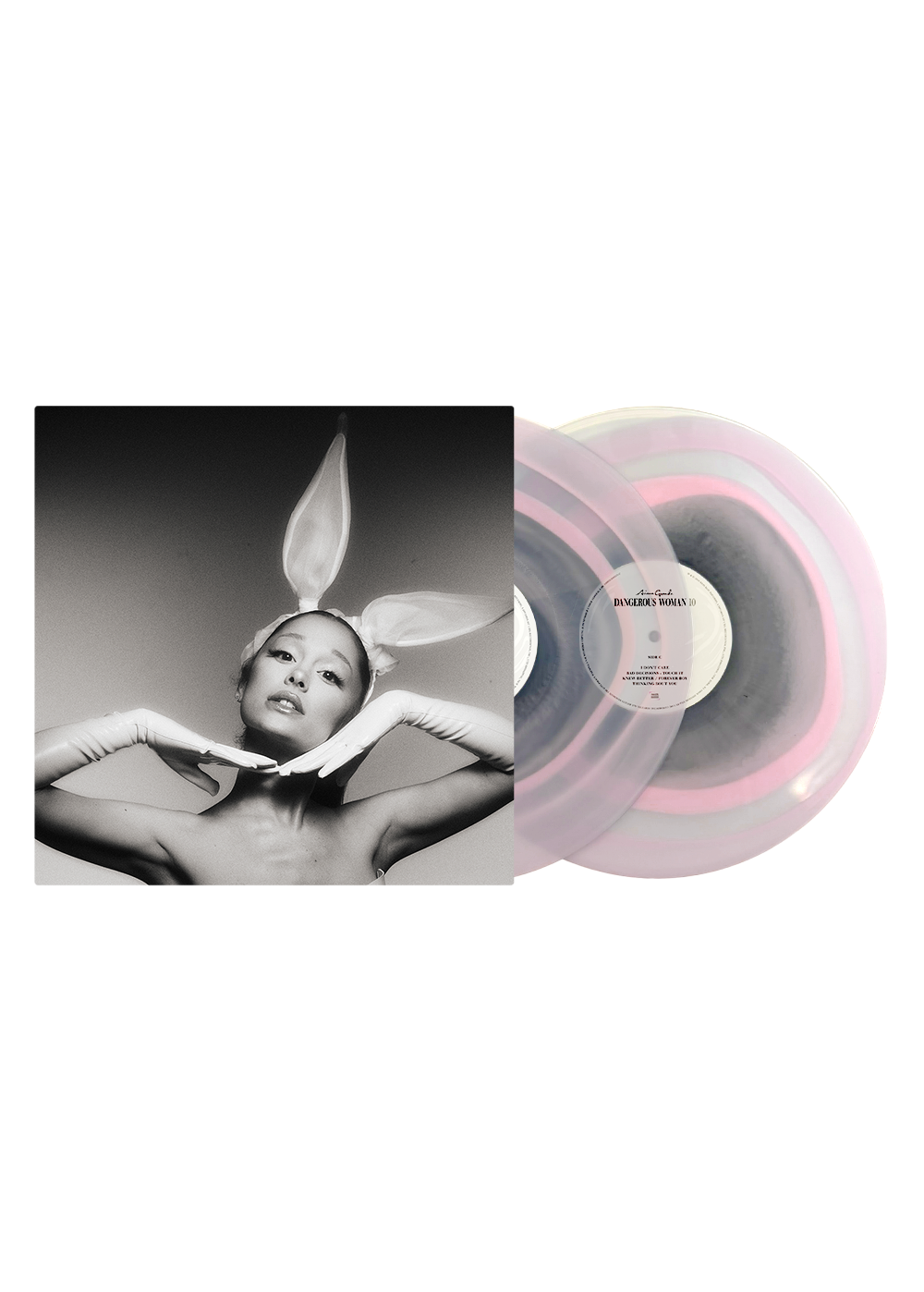 dangerous woman tenth anniversary edition: pink and black in clear 2lp vinyl