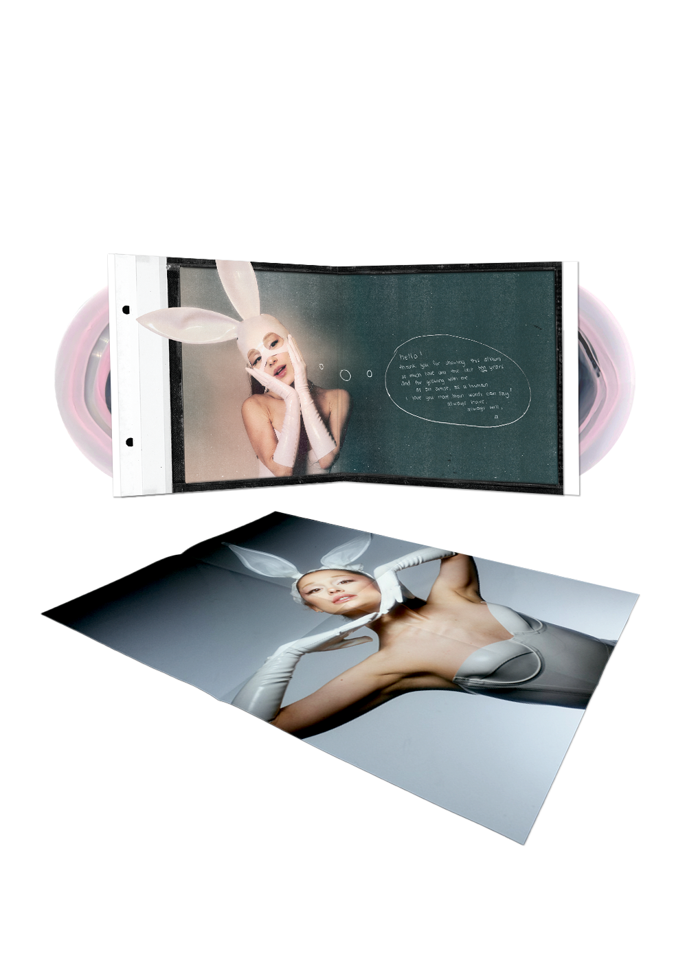 dangerous woman tenth anniversary edition: pink and black in clear 2lp vinyl
